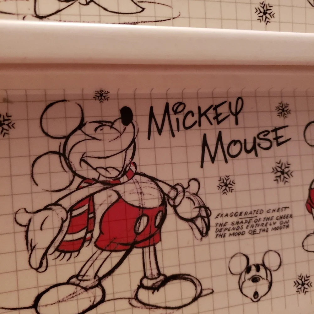 Mickey And Minnie Mouse Bamboo Fibre Trays Rectangle Sketch New